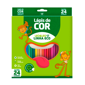 Lápis de Cor 24 Cores Linha Eco Leo&Leo