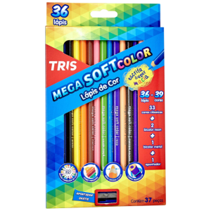 Lápis de Cor 36 Cores Mega Soft Color Tris