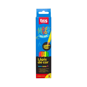 Lápis de Cor 6 Cores Mega Soft Color Neon Tris