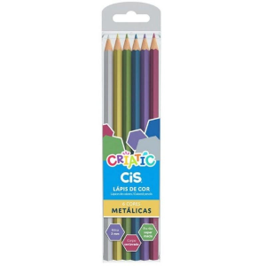 Lápis de Cor 6 Cores Criatic Cores Metálicas Cis