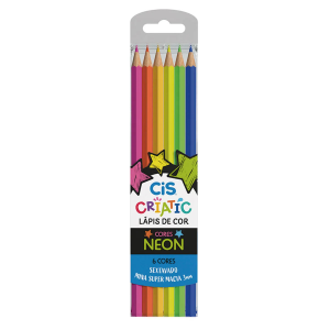 Lápis de Cor 6 Cores Criatic Neon Cis