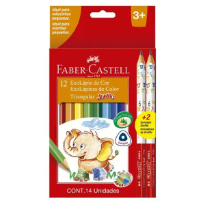 Lápis de Cor 12 Cores EcoLápis Jumbo Faber-Castell