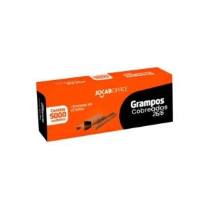 Grampos Cobreados 26/6 Jocar Office c/5000 Unidades