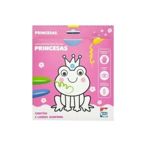 Livro Sanfona p/ Colorir Princesas