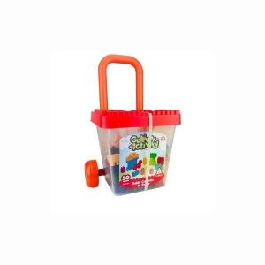 Balde Carrinho de Puxar c/ Blocos 50 pçs Gulliver