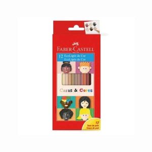 Lápis de Cor 12 Cores Caras e Cores Tons de Pele Faber-Castell