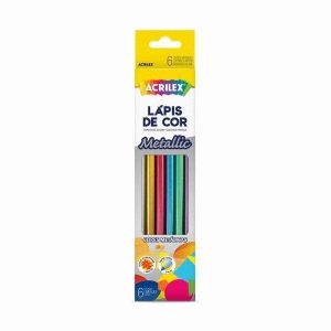 Lápis de Cor 6 Cores Metallic Acrilex
