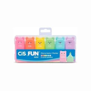 Marca Texto 6 Cores Pastéis Fun Cis