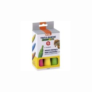 Tinta Guache Brush 6 Cores Neon BRW