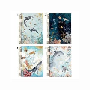 Caderno Espiral 10 Matérias Sea Life 160 fls Jandaia