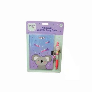Kit Diário Secreto Lazy Cute c/ Caneta Fofy