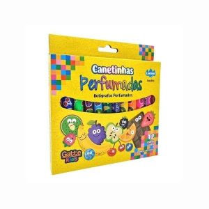 Hidrocor 12 Cores Jumbo c/ Cheirinho de Frutas Gatte Kids