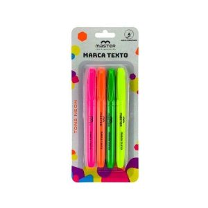 Marca Texto 4 Cores Neon Master