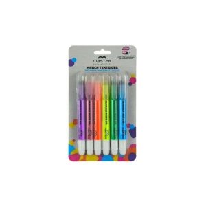Marca Texto em Gel 6 Cores Master