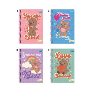 Caderno Espiral 10 Matérias Teddy 160 fls Smart