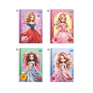 Caderno Espiral 1 Matéria Princess 80 fls Smart