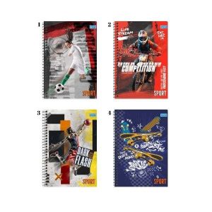 Caderno Espiral 10 Matérias Sport 160 fls Smart