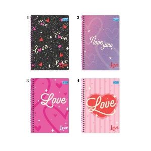 Caderno Espiral 10 Matérias Love 160 fls Smart