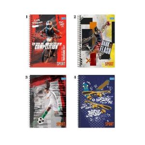 Caderno Espiral 15 Matérias Sport 240 fls Smart