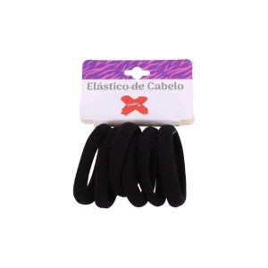 Elástico de Cabelo Preto 6 Un