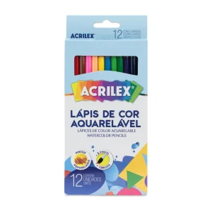 Lápis de Cor 12 Cores Acrilex Aquarelável