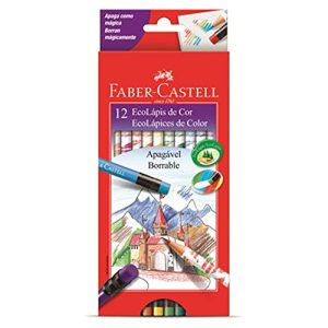 Lápis de Cor 12 Cores Faber-Castell EcoLápis Apagável