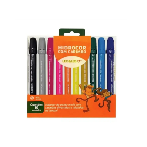 Hidrocor 10 Cores Leo&Leo Com Carimbo