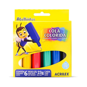 Cola Colorida 23g Acrilex com 6 Cores