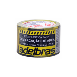 Fita Adesiva Demarcação Adelbras Zebrada 70mm x 100m