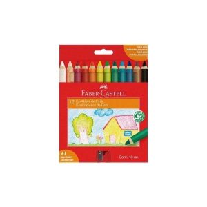 Giz de Cera 12 Cores EcoGizes +1 Apontador Faber-Castell