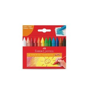 Giz de Cera 12 Cores Gizão Jumbo Faber-Castell