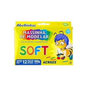 Massa de Modelar 12 Cores Acrilex Soft