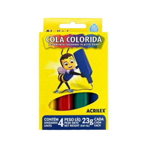 Cola Colorida 23g Acrilex com 4 cores