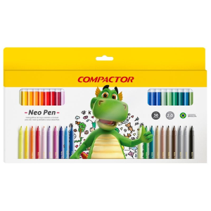 Hidrocor 36 Cores Compactor Neon-Pen