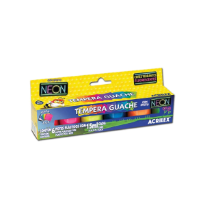 Tempera Guache 6 Cores 15ml Acrilex NEON