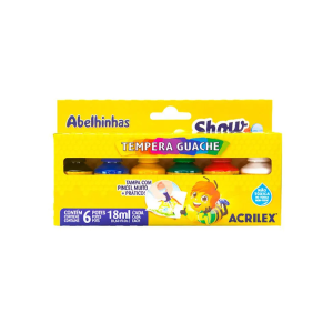 Tempera Guache 6 Cores 18ml Acrilex Show Color