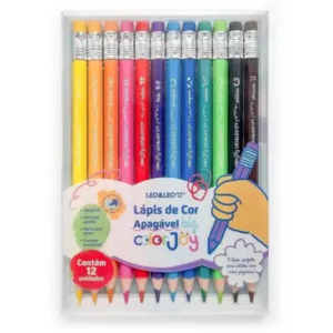 Lápis de Cor 12 Cores Big Color Joy Apagável Leo&Leo