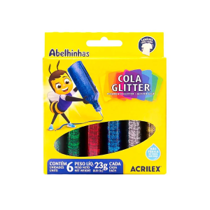 Cola Colorida com Glitter Acrilex 23g com 6 Cores