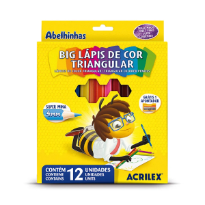 Lápis de Cor 12 Cores Acrilex Triangular Jumbo