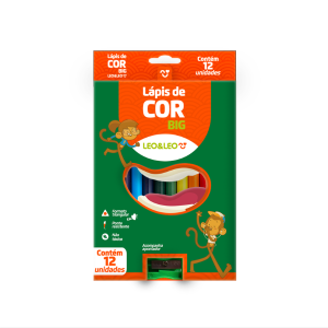 Lápis de Cor 12 Cores Leo&Leo BIG +1 Apontador