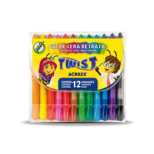 Giz de Cera 12 Cores Acrilex Twist