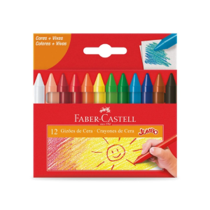 Giz de Cera 12 Cores Faber-Castell EcoGizes +1 Apontador