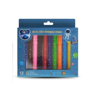 Giz de Cera 12 Cores Fofy Astronaut Power