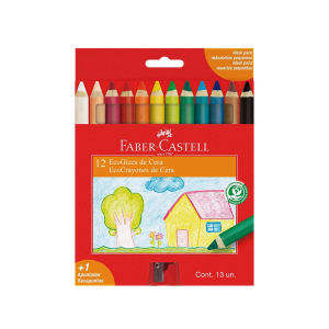 Giz de Cera 12 Cores Faber-Castell Gizão Jumbo