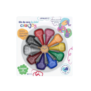 Giz de Cera de Dedo 10 Cores Leo&Leo ColorJoy