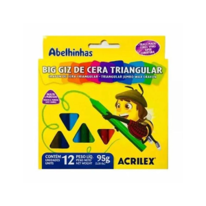 Big Giz de Cera Triangular 12 Cores Acrilex