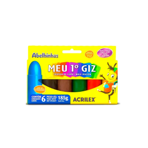 Giz de Cera 6 Cores Acrilex Meu Primeiro Giz