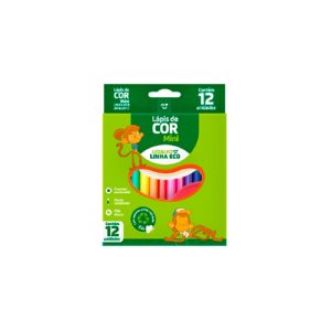 Lápis de Cor 12 Cores Leo&Leo Linha Eco Mini