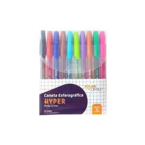 Caneta Esferográfica Hyper Jocar Office 10 Cores