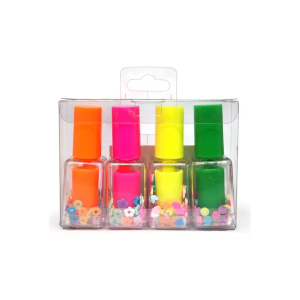 Marca Texto 4 Cores Kit Esmalte Neon
